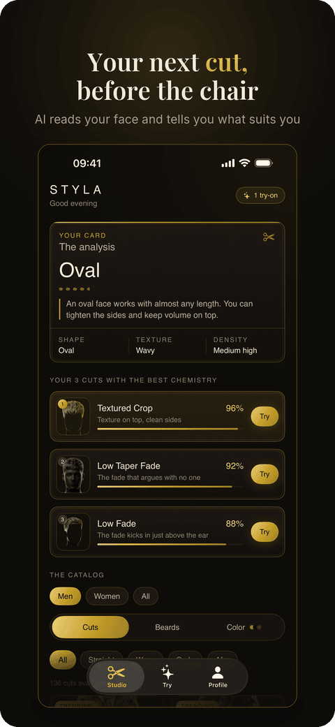 STYLA app screen from its App Store listing, shown on an iPhone