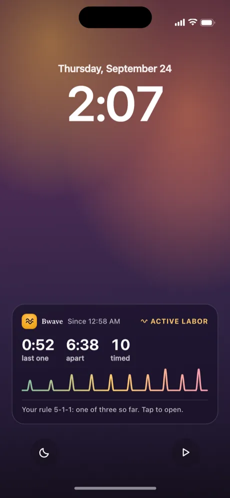 A Wavesong Live Activity on the iPhone lock screen showing the session in progress
